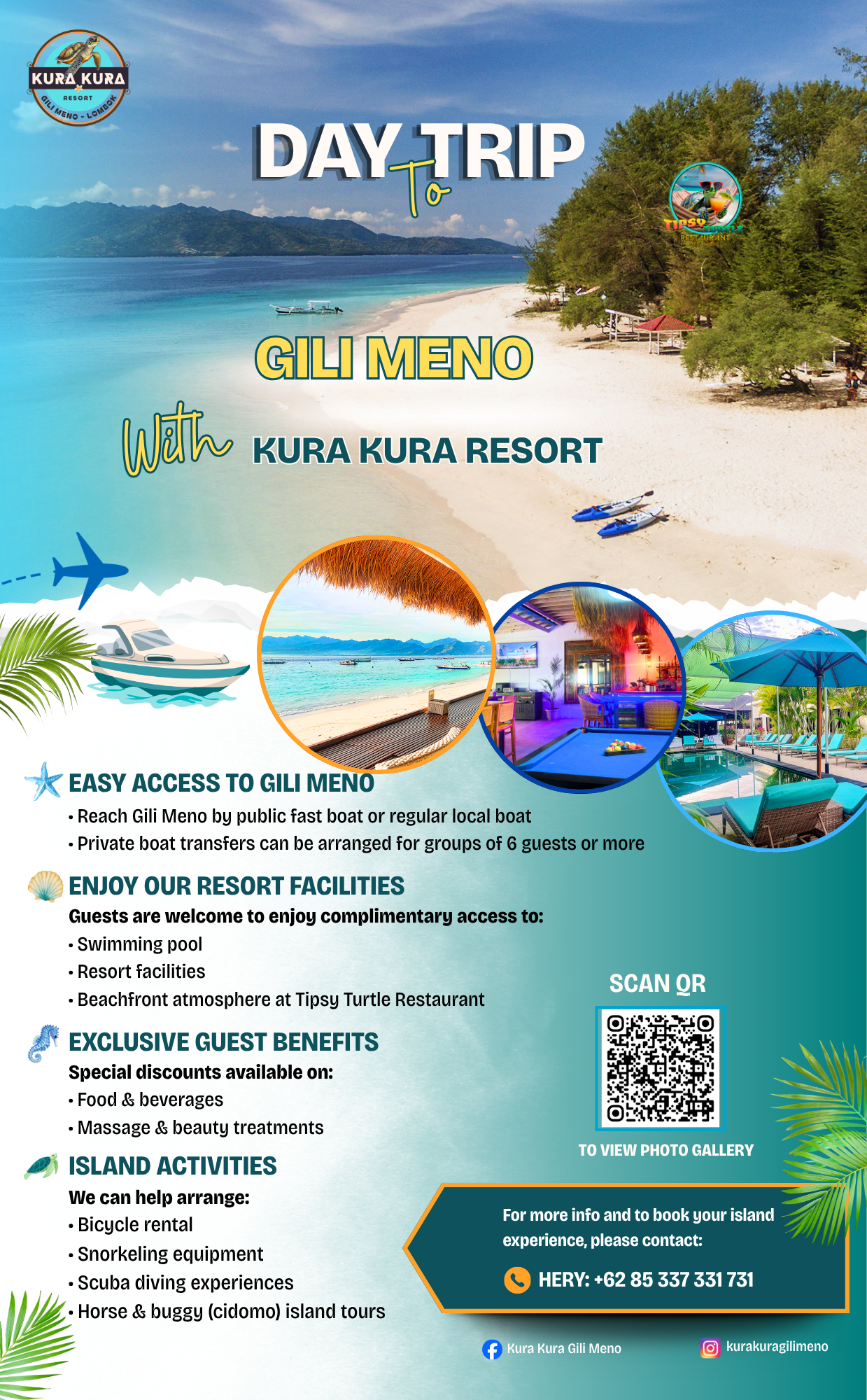 Day Trip to Gili Meno with Kura Kura Resort